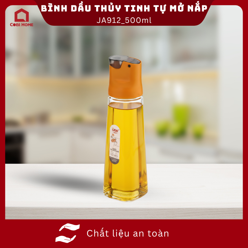 Bình dầu thủy tinh tự mở nắp, màu ngẫu nhiên dung tích 500ml_376066