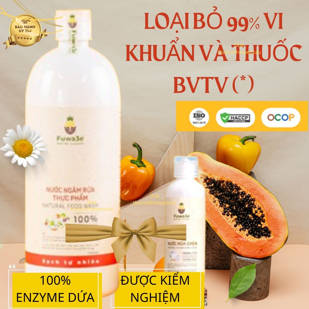 Nước ngâm rửa thực phẩm FUWA3E loại bỏ vi khuẩn và 40+ dư lượng BVTV 3.8L - 3