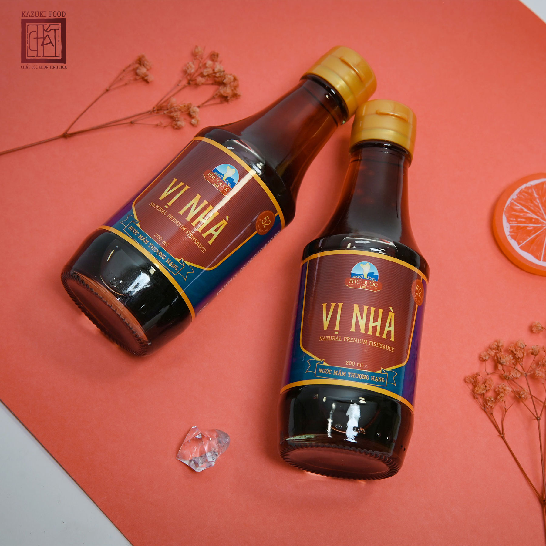 Nước mắm nguyên chất  VỊ NHÀ Phú Quốc (2 chai x 200ml/ 1 chai)