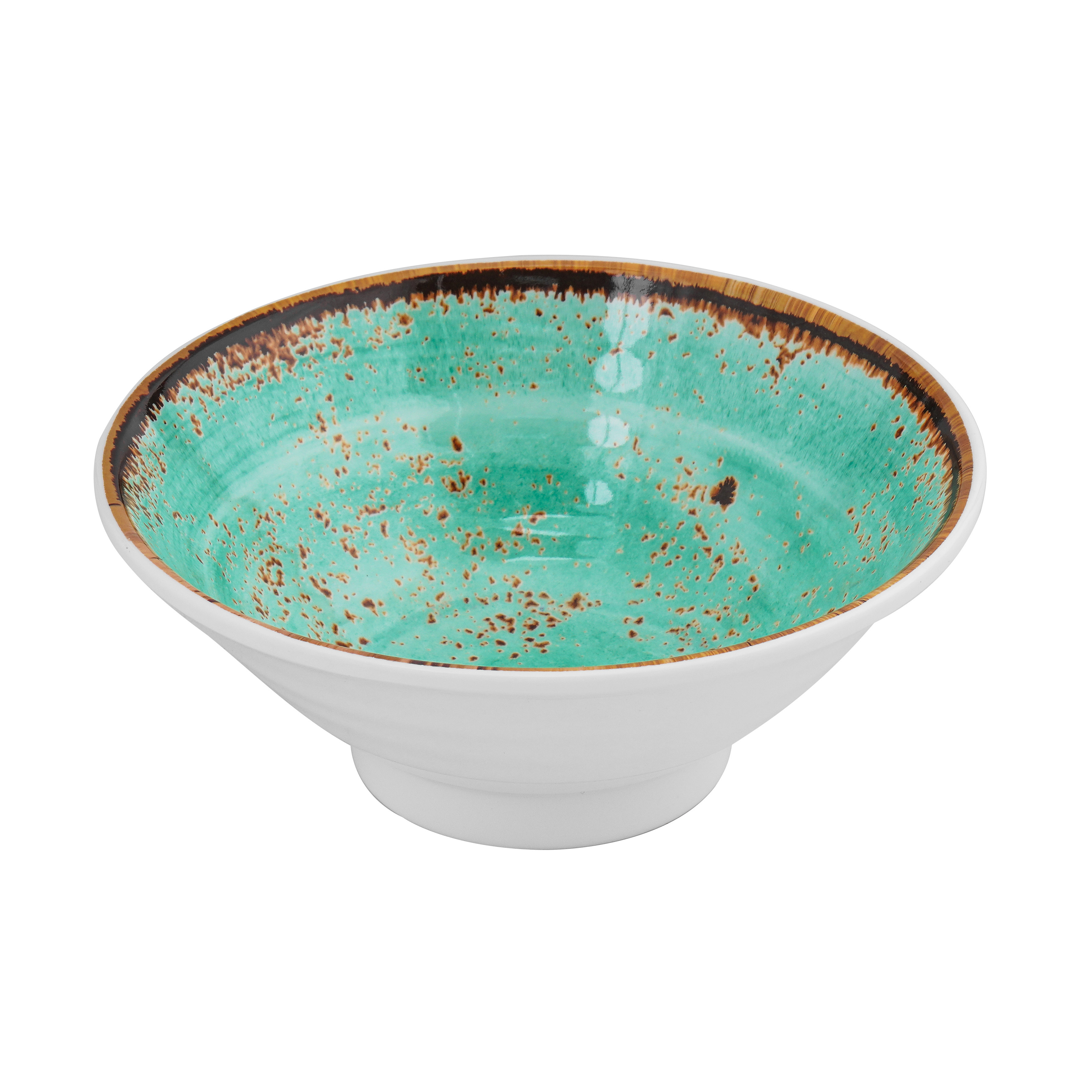 Tô Mela trắng xanh tròn đáy nhỏ Size Ø188x74_378412_33426_Green - 2