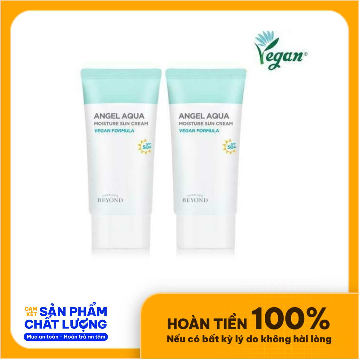 Bộ đôi kem chống nắng dưỡng ẩm Thuần chay BEYOND Angel Aqua Moisture Sun Cream-duoc-ban-tai-Siêu Thị Ánh Nguyệt