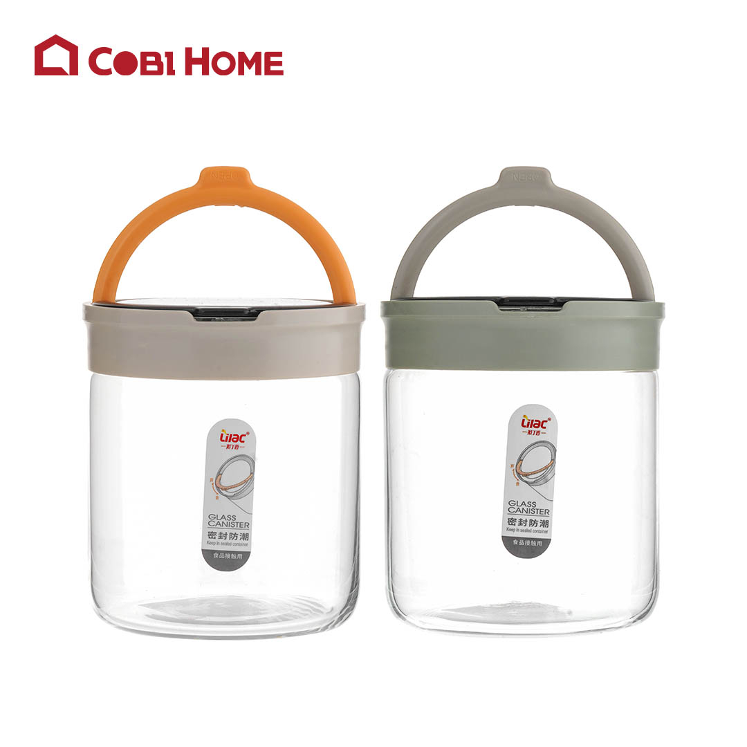 Hũ thủy tinh đựng gia vị, thực phẩm có nắp khóa an toàn, màu ngẫu nhiên 700ml_364385 - 3