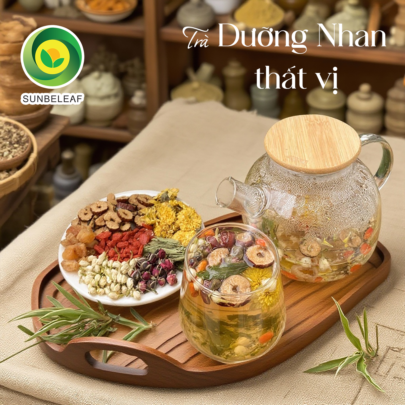 Trà Dưỡng Nhan 7 Vị Long Nhãn Sunbeleaf - Hương Vị Dịu Ngọt, Mang Lại Cảm Giác Thư Thái, Tươi Mới Mỗi Ngày - Túi Zip 20 Gói