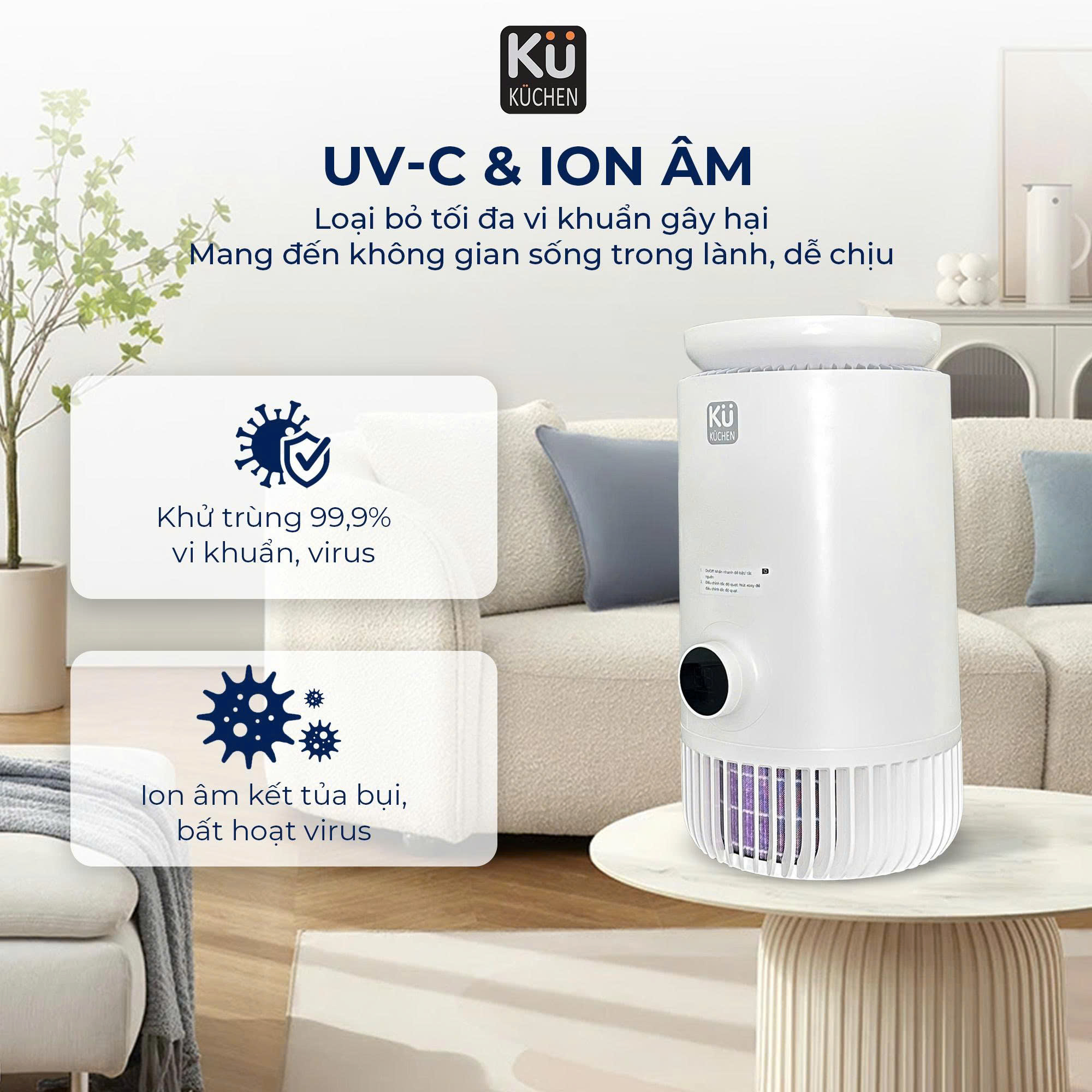 Máy lọc không khí bù ẩm KUCHEN KU2525 - 3