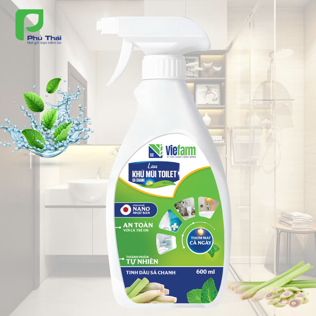 Lau khử mùi toilet sả chanh VIEFARM 600ml - 5