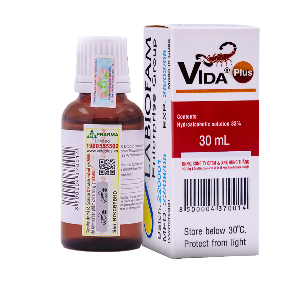 VIDA PLUS - Chiết xuất từ Nọc bọ cạp xanh Cuba (chai 30ml)
