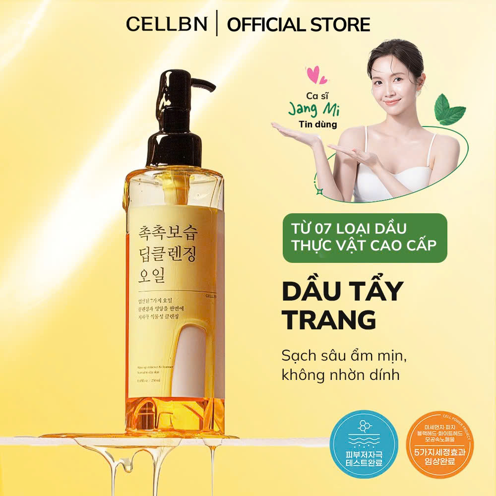 Dầu tẩy trang 2in1 CELLBN 250ml - Dầu tẩy trang & Sữa rửa mặt, Sạch Sâu, Dưỡng Ẩm Sâu, Không khô da - Phân phối chính hãng