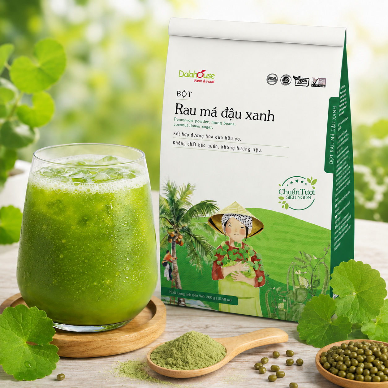 Bột rau má đậu xanh Dalahouse 300g - Phân phối chính hãng