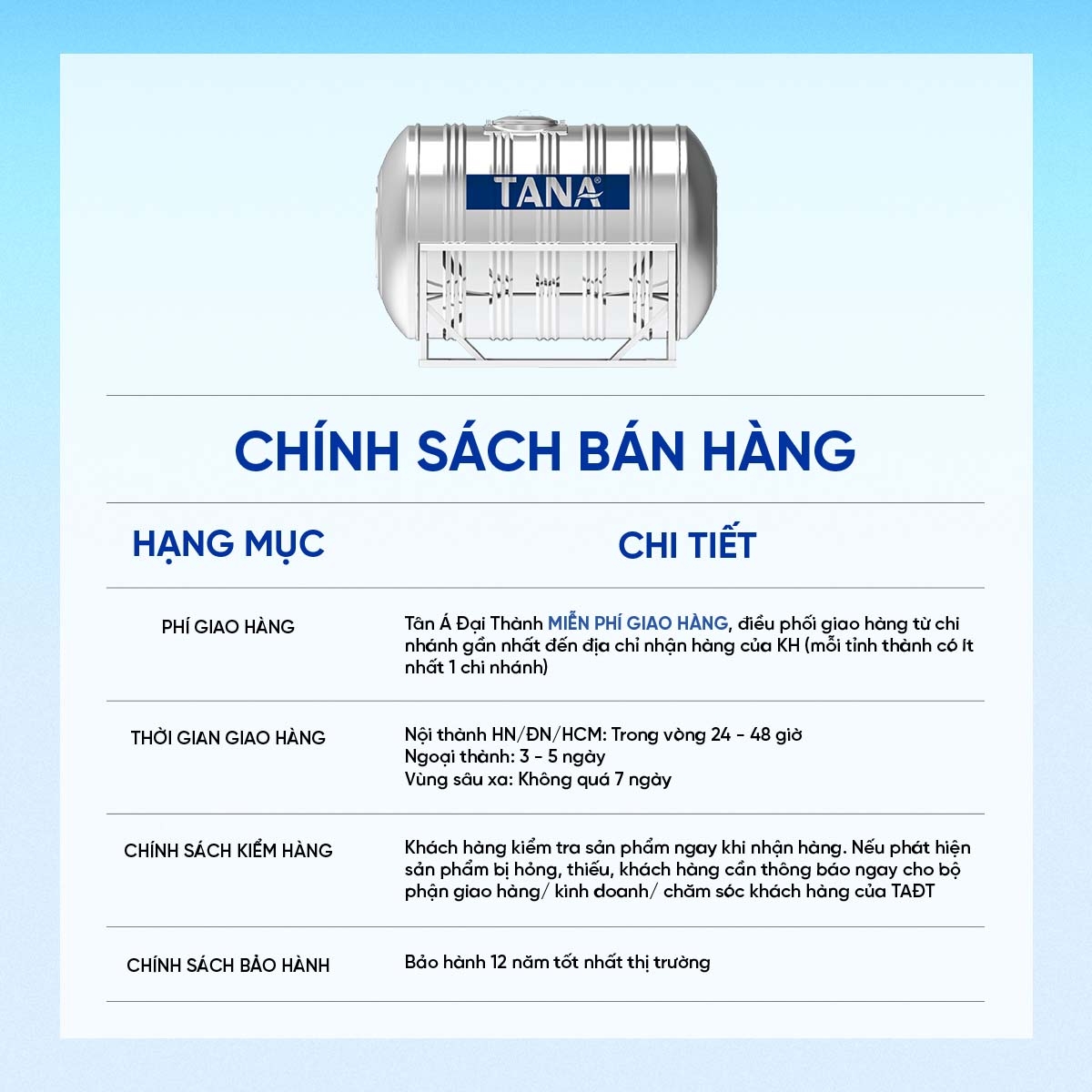 Bồn inox Tân Á ngang 2500l ĐK 1140 (Phân phối từ khu vực Bình Định trở ra phía Bắc)