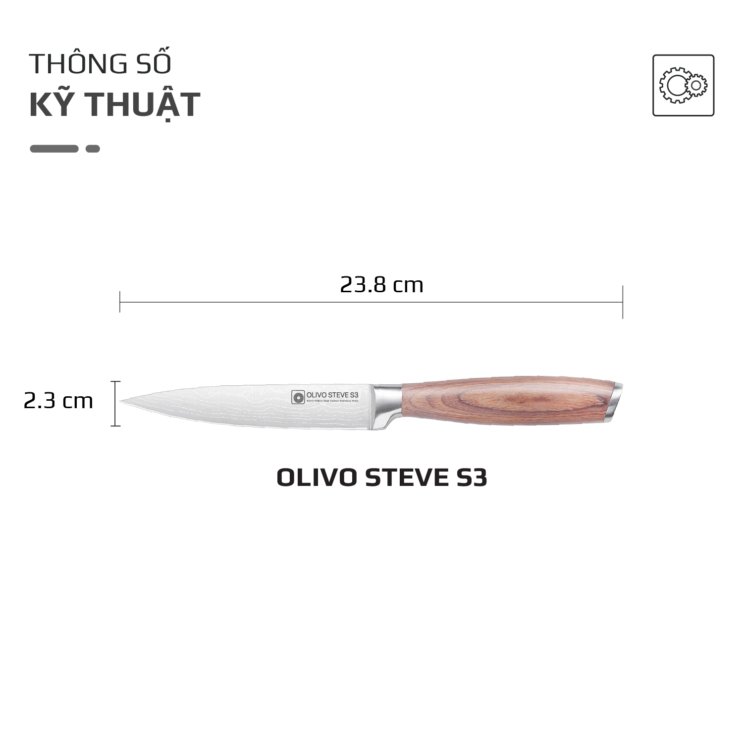 Dao thép carbon OLIVO Steve S3