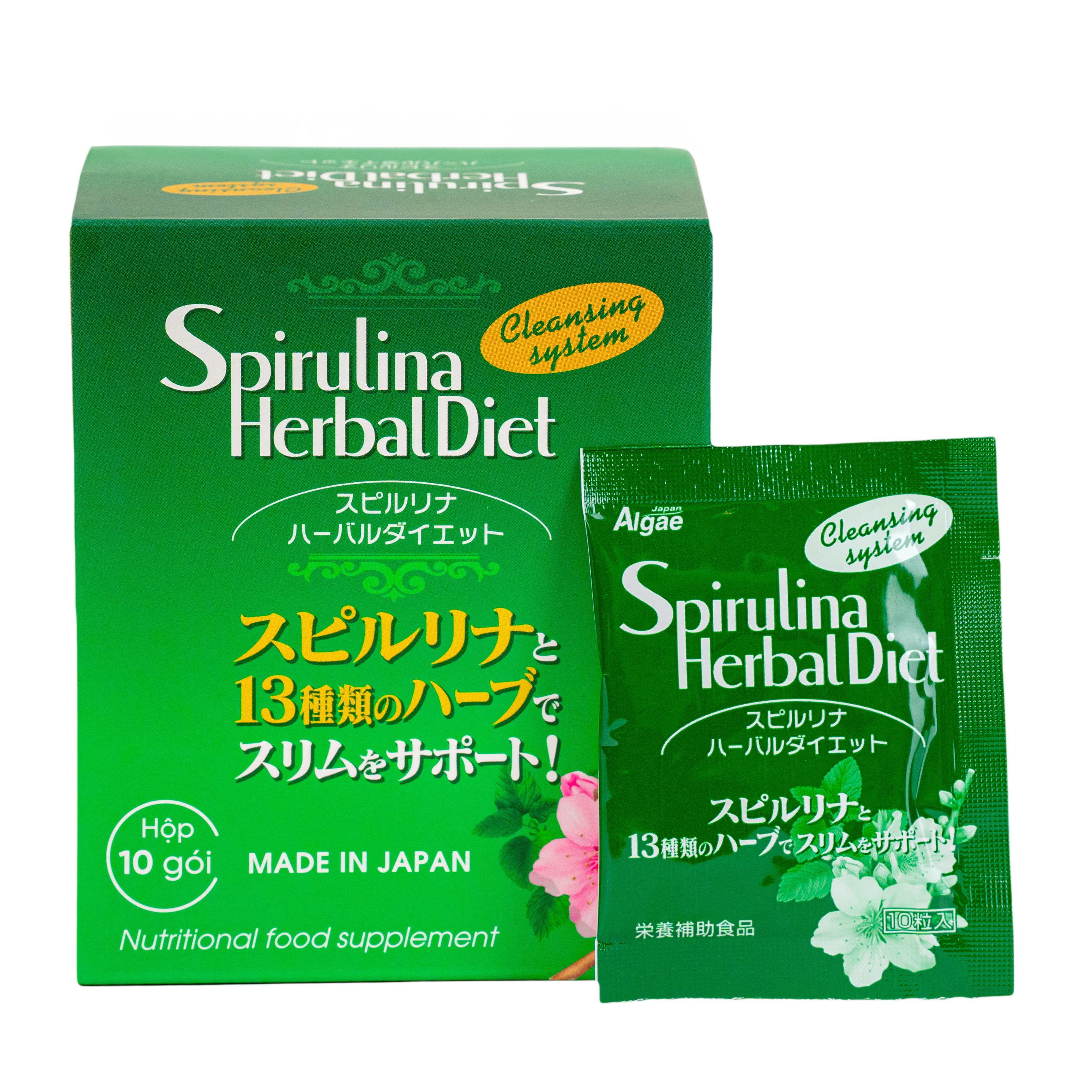 Tảo Spirulina Herbal Diet hỗ trợ giảm cân, thải độc cơ thể 20gr - Phân phối chính hãng