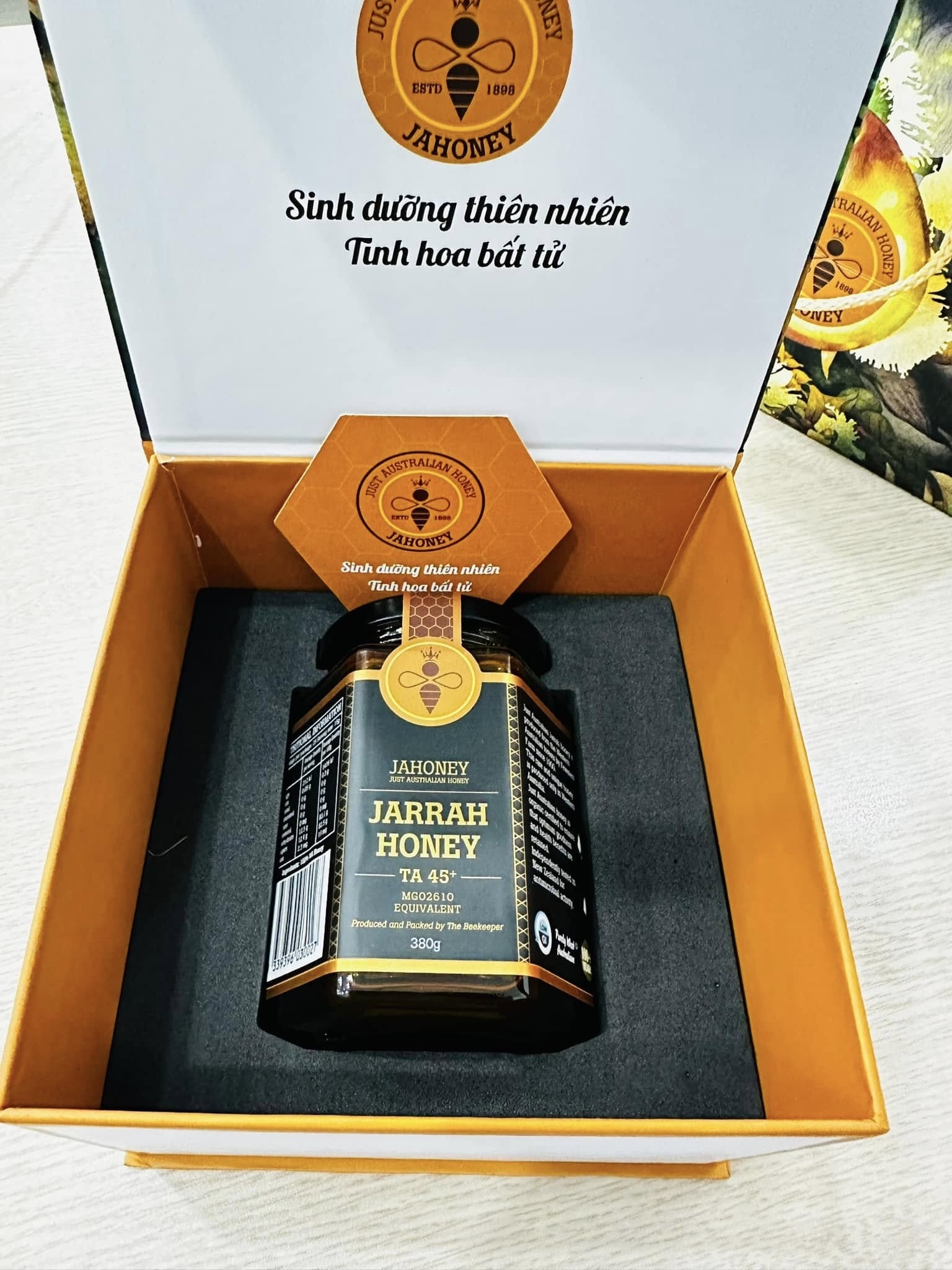 Mật ong Jahoney Jarrah TA45+ 380g (kèm túi + hộp)
