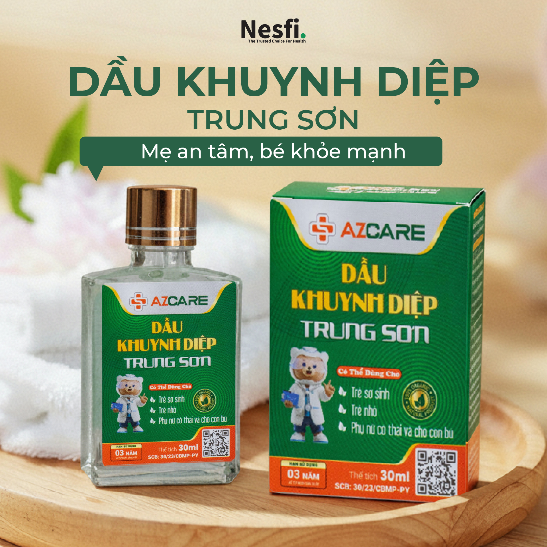 Dầu khuynh diệp Trung Sơn chai 30ml (Hỗ trợ giảm cảm cúm, sổ mũi, đau đầu, côn trùng cắn, buồn nôn)