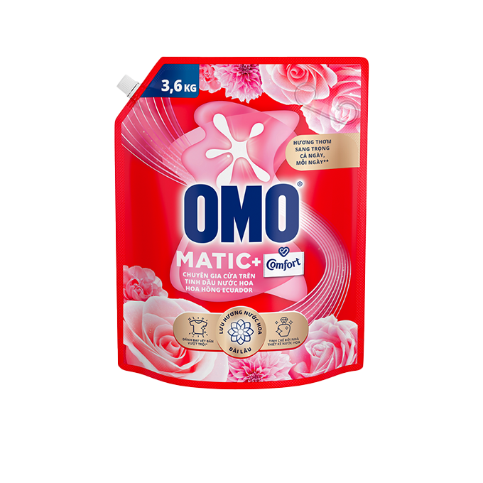 Nước giặt OMO Cửa Trên Hoa Hồng Ecuador 3.6kg