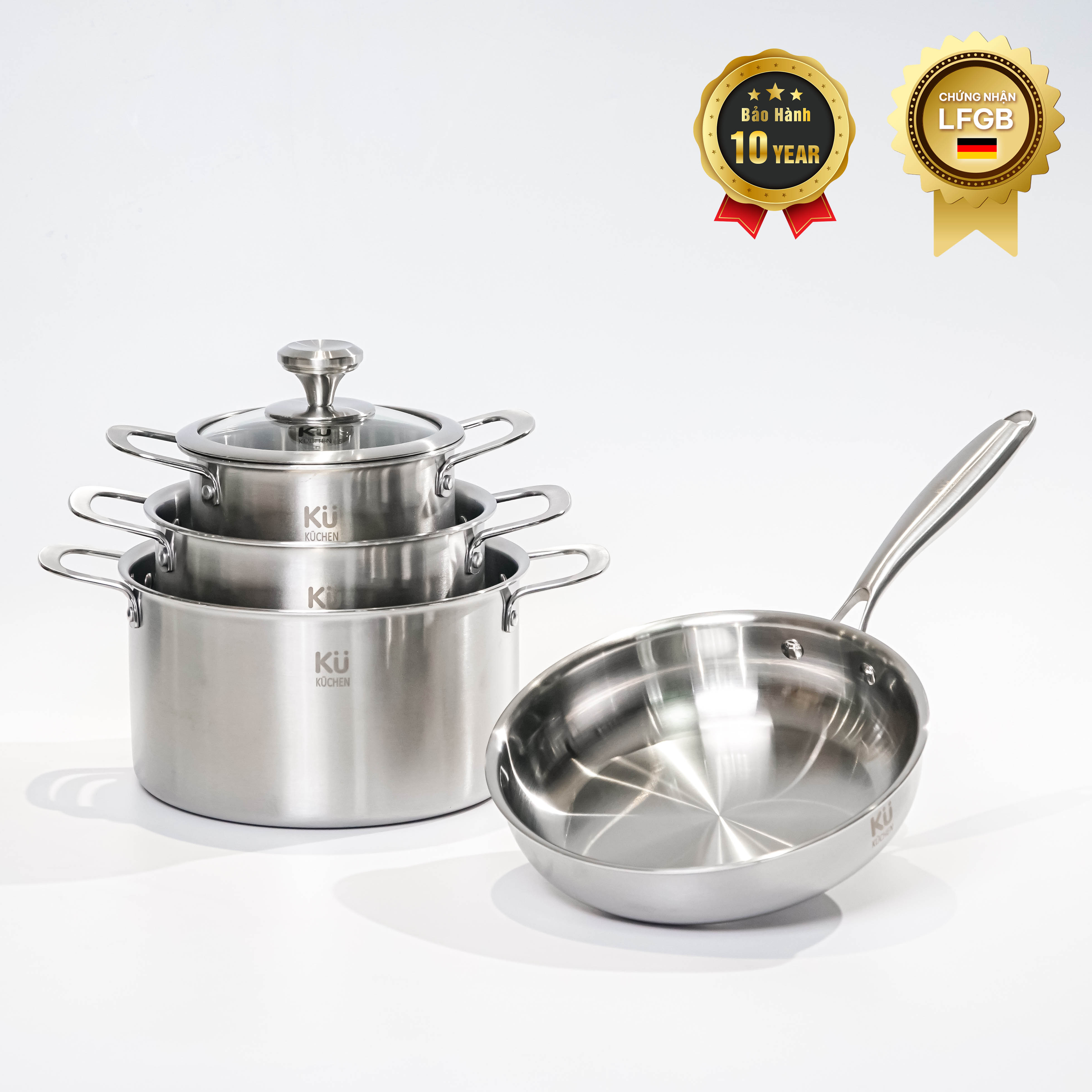 Bộ nồi inox cao cấp KUCHEN (LFGB) KU 3326 - Phân phối chính hãng