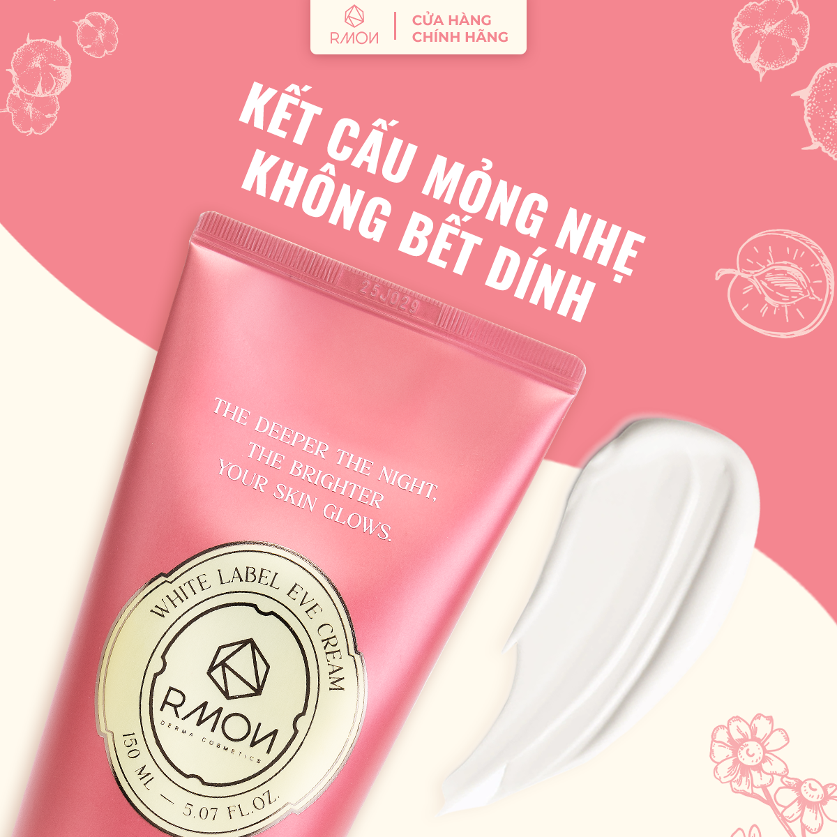 Kem Dưỡng Thể Trắng Mịn Chuyên Sâu RMON White Label Eve Cream 150ml
