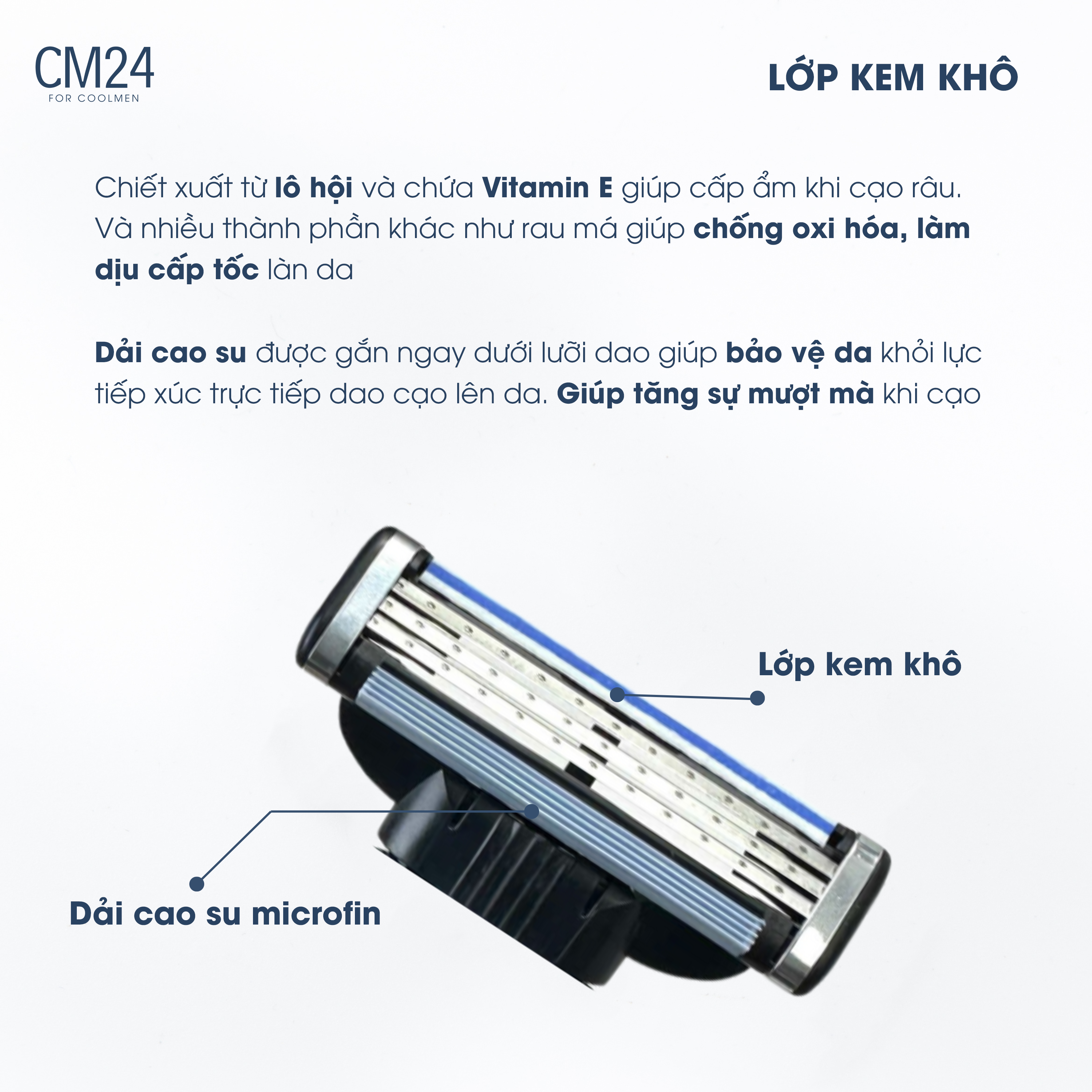 Bộ dao cạo râu CM24 3 lưỡi kèm móc treo