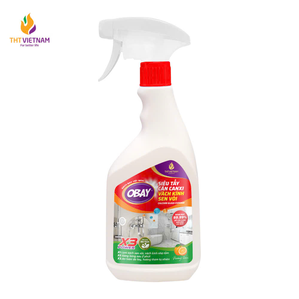 Siêu tẩy cặn canxi Obay 450ml (tẩy vách kính, sen vòi, lavabo, chậu rửa bát…) - 4