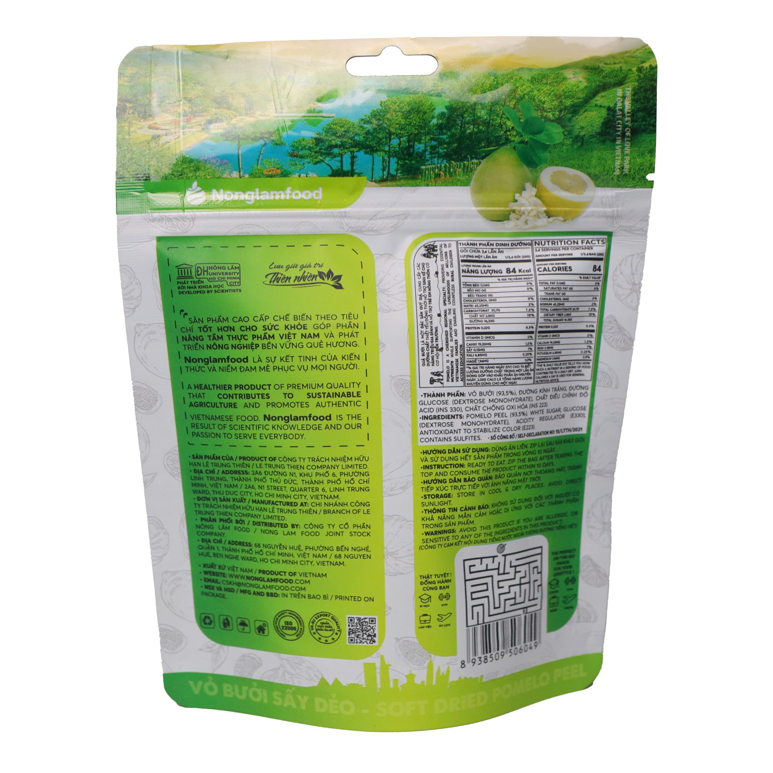 Vỏ Bưởi Sấy Dẻo Nonglamfood Túi 85g - 4