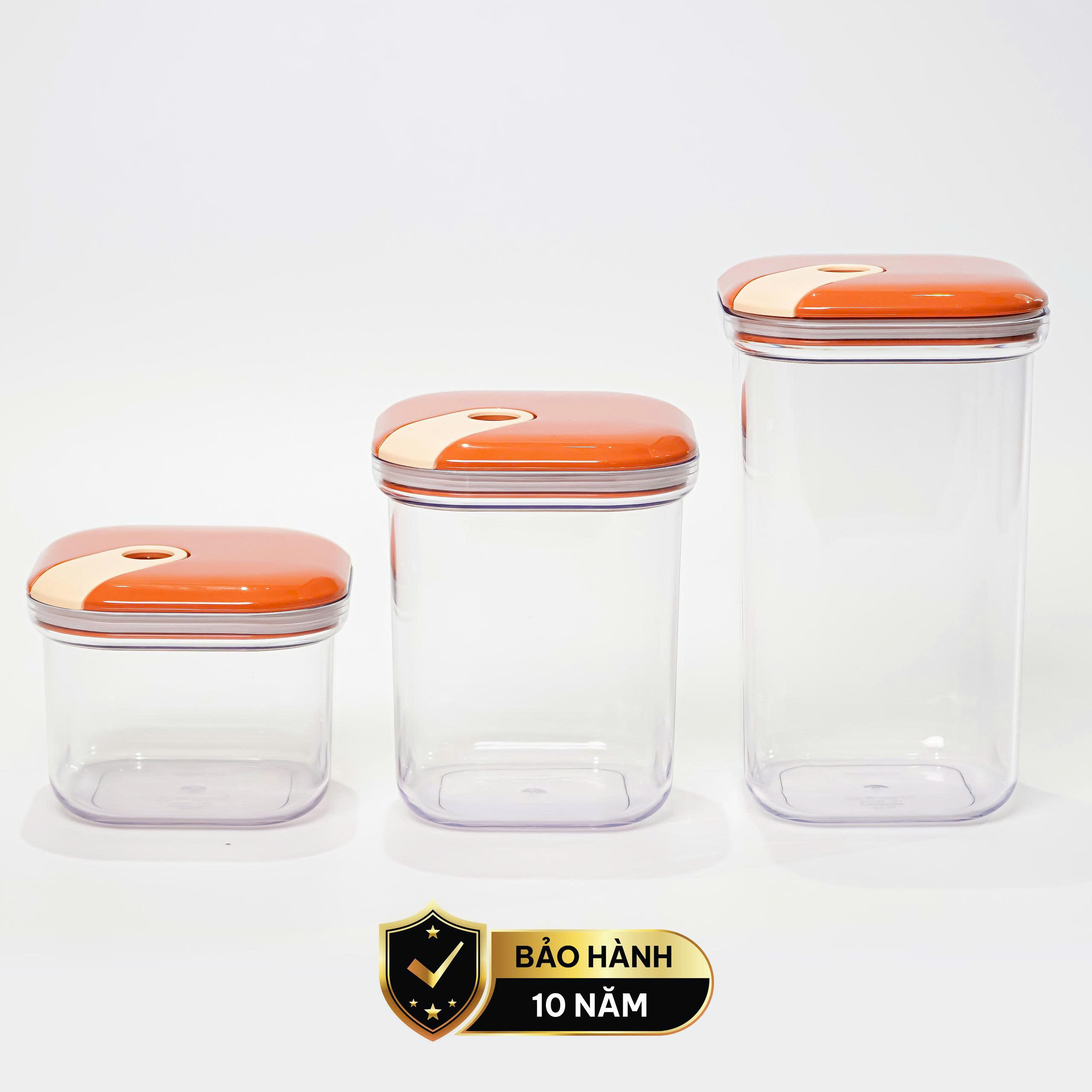 Set 3 hộp đựng thực phẩm khô (500-1000-1500ml) nhựa nguyên sinh pull box cao cấp  OMADA - Model : M6933SI - Phân phối chính hãng