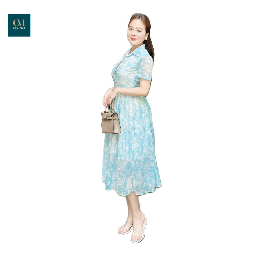 Đầm cổ sơ mi xanh lá Mabel-duoc-ban-tai-PL Home & Health Store