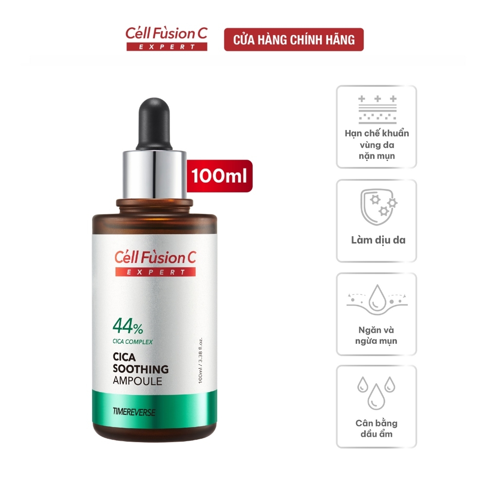 Ampoule Ngăn Ngừa Mụn, Dịu Da Cell Fusion C Expert Time Reverse Cica Soothing Ampoule
