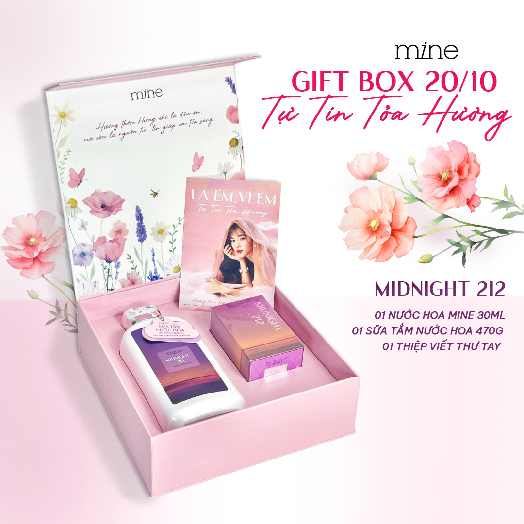 Hộp quà tặng Mine Sữa tắm & Nước hoa Midnight - Phân phối chính hãng