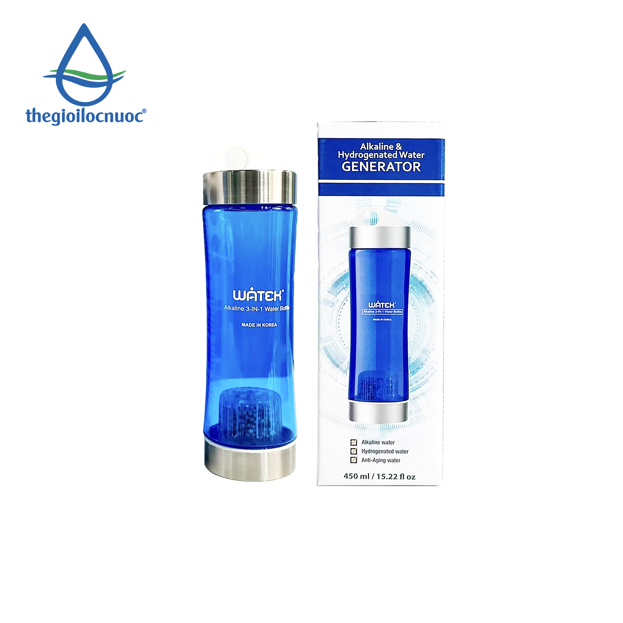 Bình lọc nước kiềm 3 trong 1 Watek, model: Alkaline 3 in 1