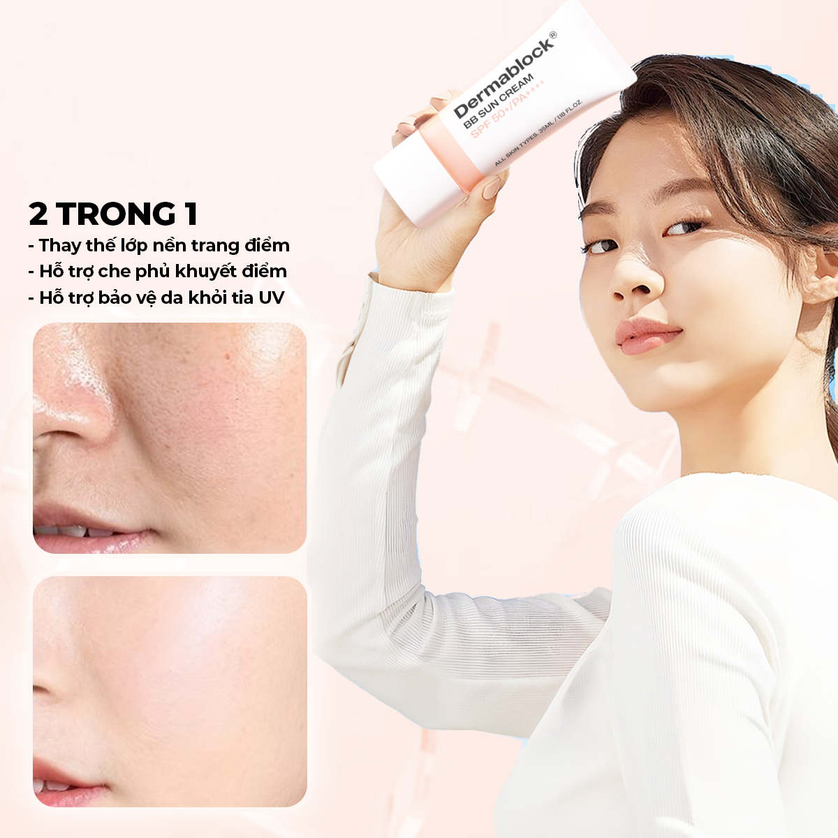 Kem chống nắng che khuyết điểm 2 in 1 Dermablock BB Sun Cream SPF50+ PA++++ 35ml - 3