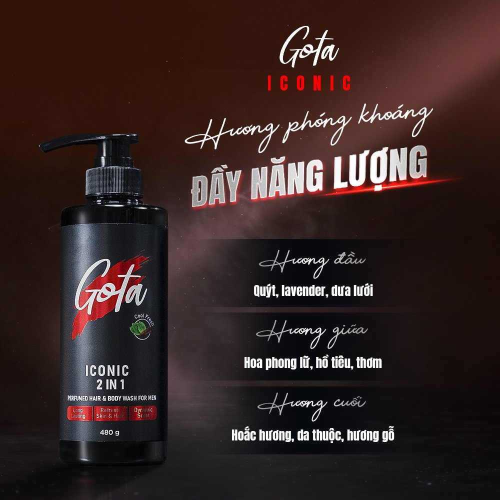 Sữa tắm Gội 2in1 Hương Nước Hoa Gota Iconic 480g - Phân phối chính hãng