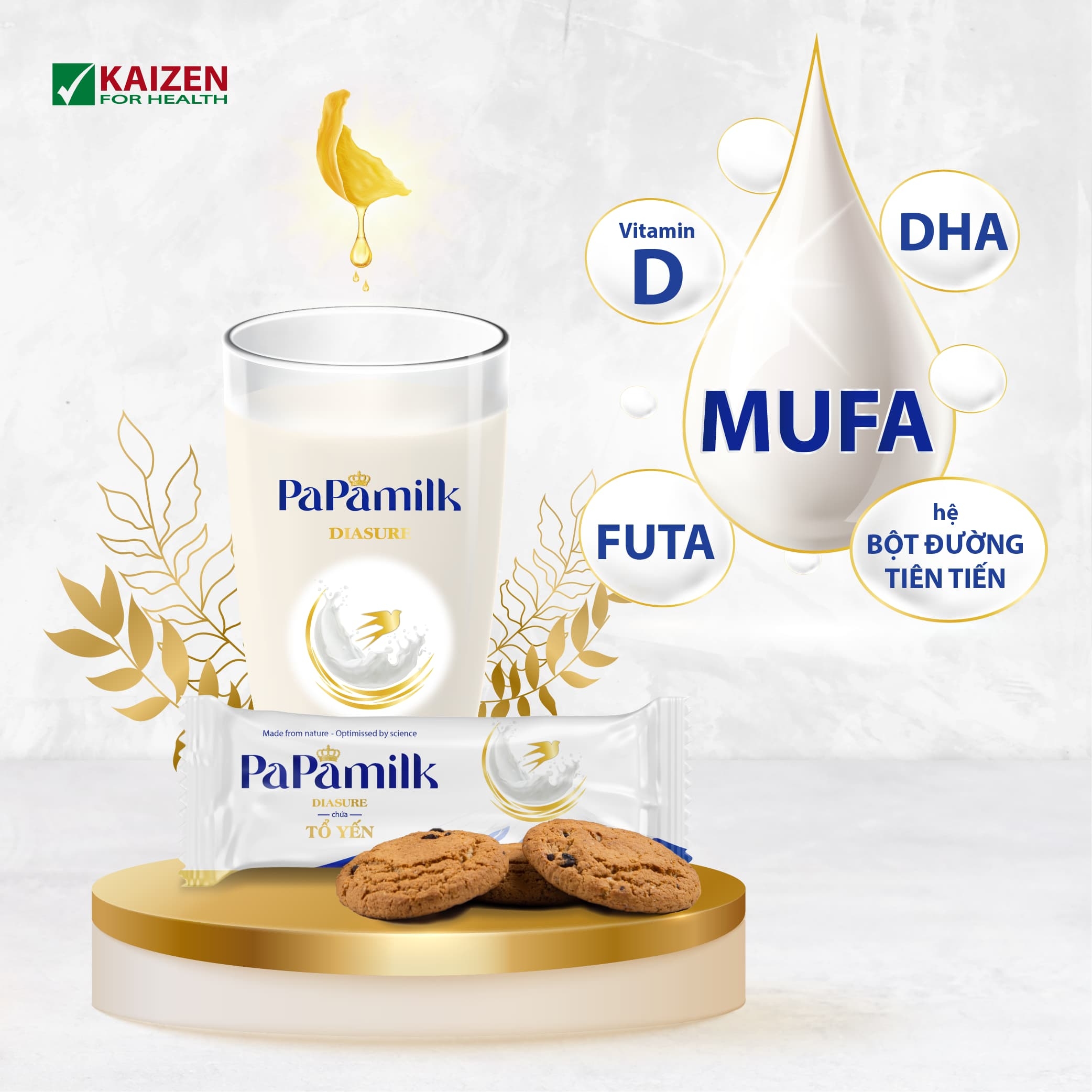 Sữa cho người tiểu đường PaPamilk Diasure chứa Tổ Yến - Hộp 7 gói (gói 32g)-duoc-ban-tai-Phan Tuyetmai