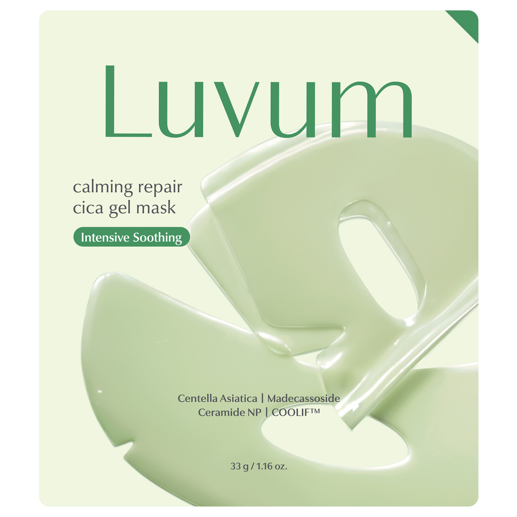 Mặt nạ thạch LUVUM Calming Repair Cica Gel Mask làm dịu da (miếng lẻ 33g)