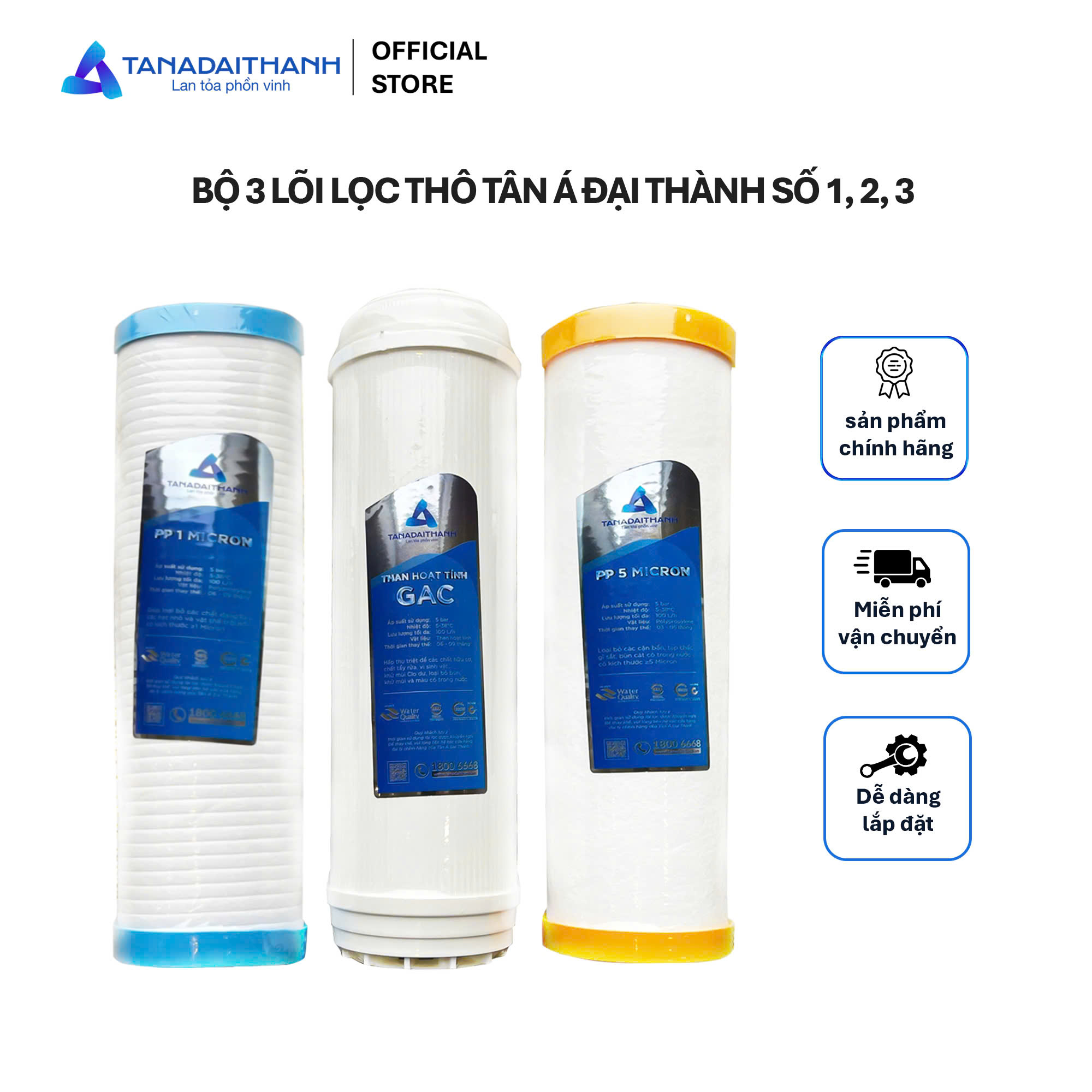Lõi lọc số 1 – PP 5 micron - Loại bỏ cặn bẩn