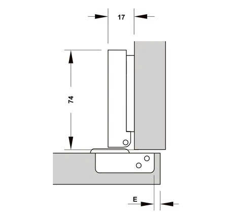 Bản lề Hafele DIY Inox 304 giảm chấn - Lắp trùm ngoài 315.07.113