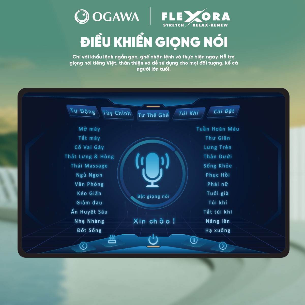 Ghế massage FLEXORA (OG-6290), màu trắng, hiệu Ogawa - 5