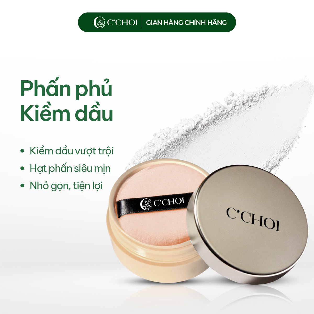 Phấn phủ C'Choi Mineral Velvet Film Powder - For Oil Skin - Phân phối chính hãng