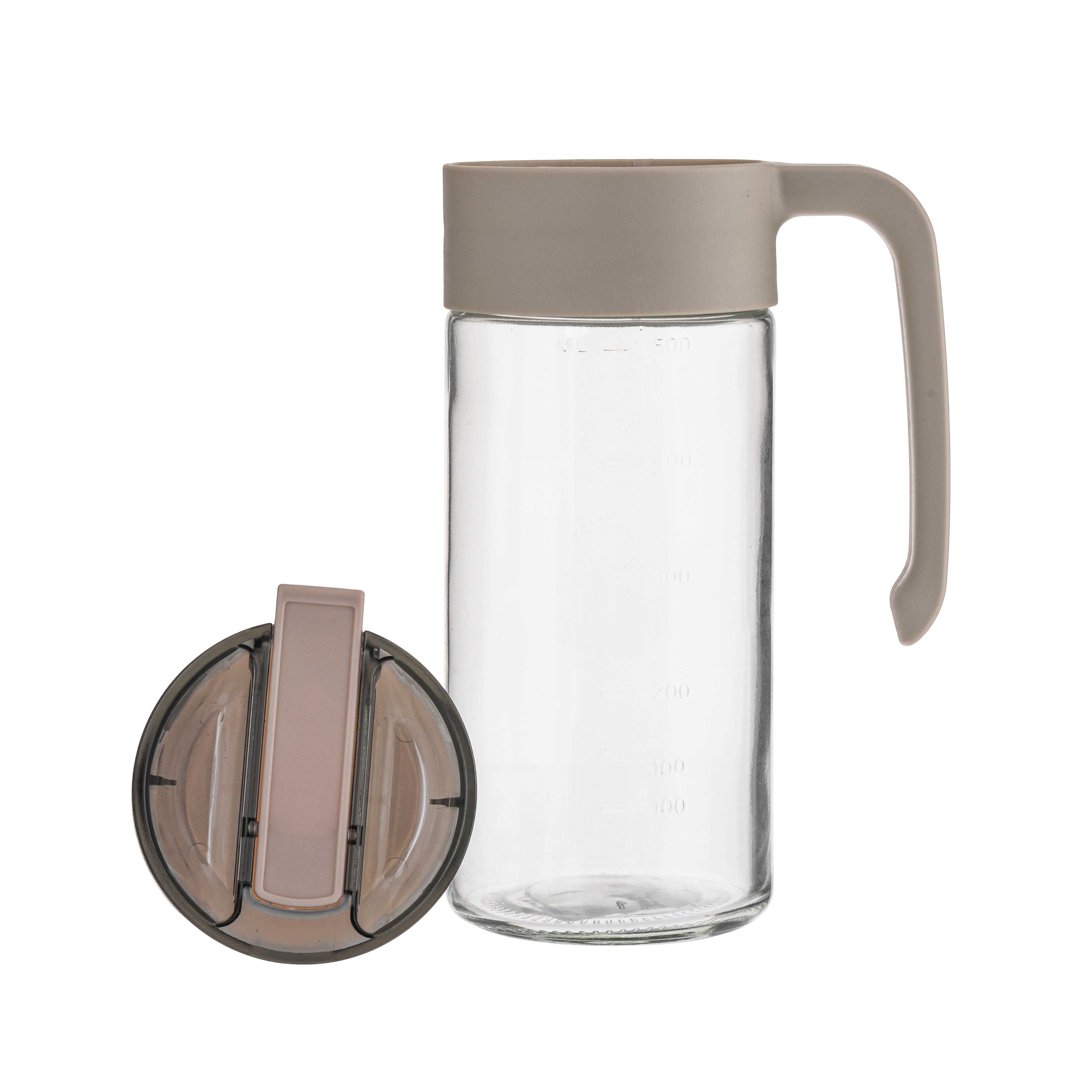 Bình dầu thủy tinh tự mở nắp có tay cầm màu ngẫu nhiên dung tích 560ml_376069