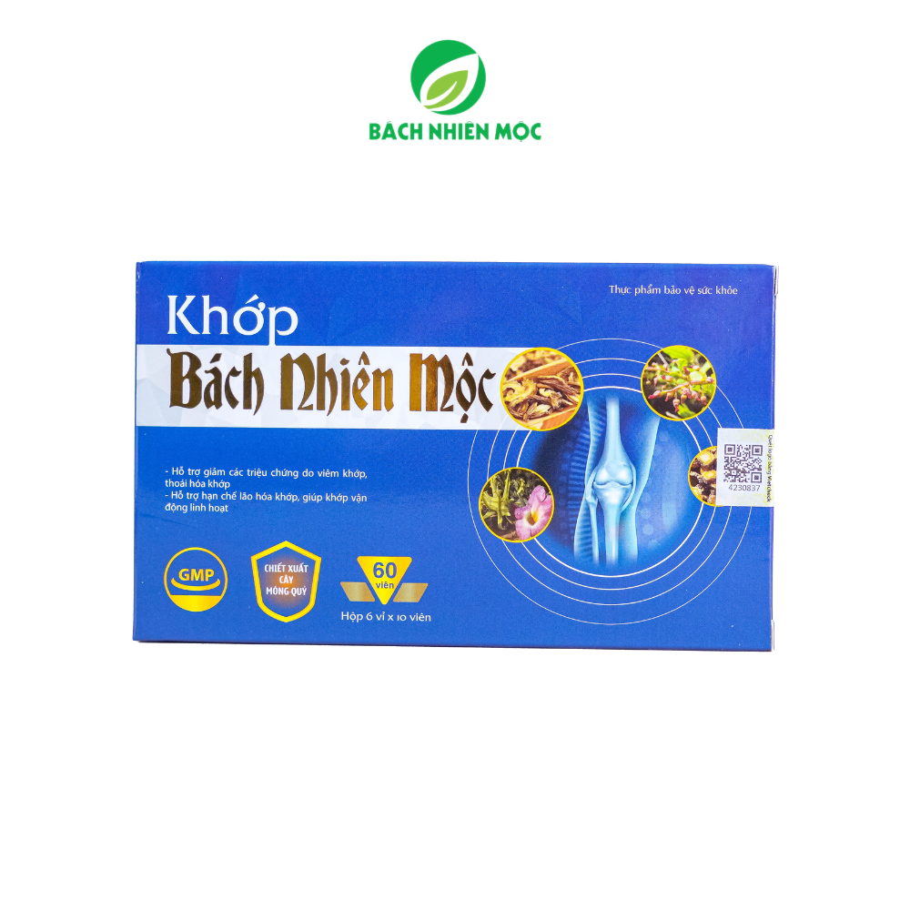 TPBVSK Khớp Bách Nhiên Mộc Hỗ trợ giảm các triệu chứng do viêm khớp, thoái hóa khớp, lão hóa khớp (Hộp 60 viên) - Phân phối chính hãng