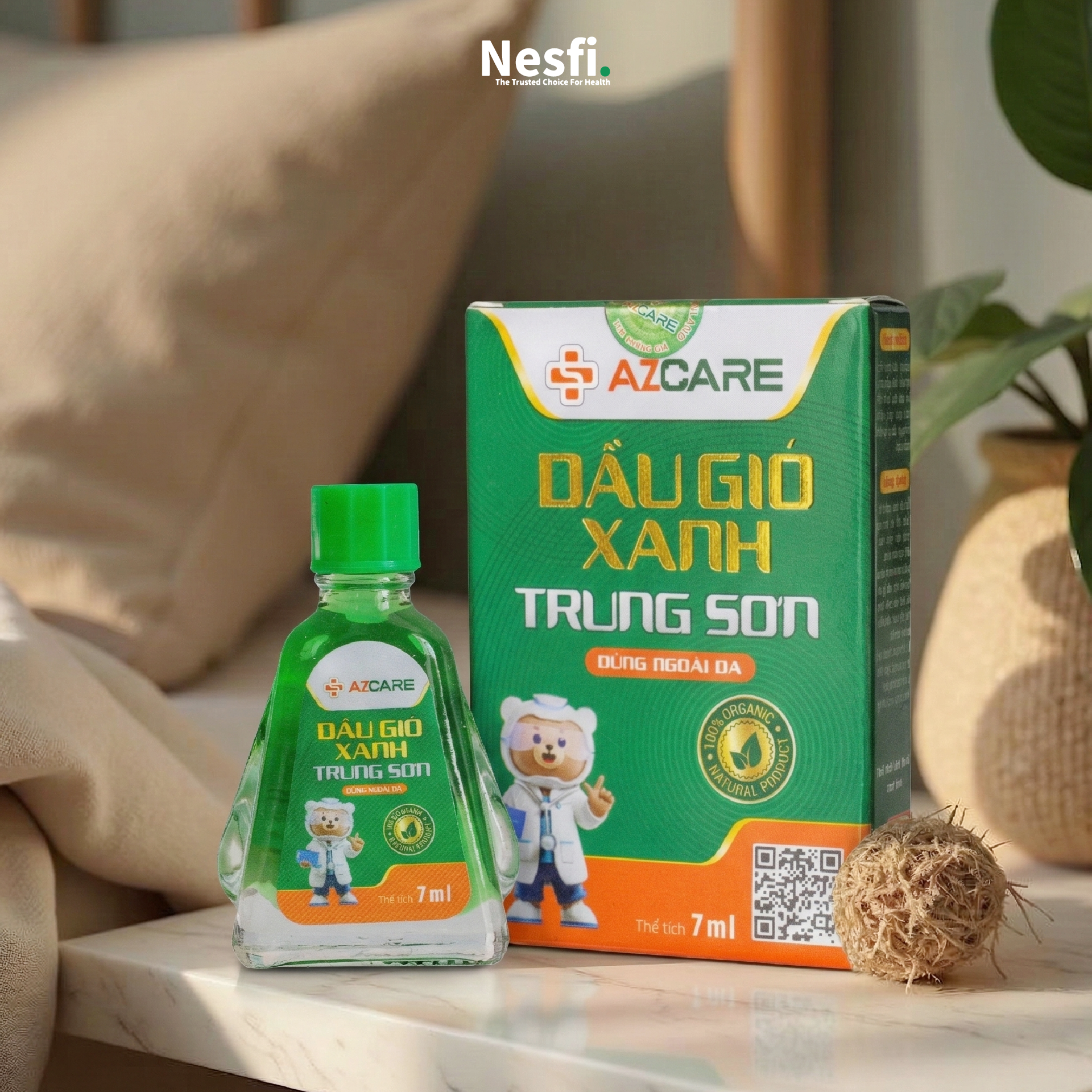Dầu gió xanh Trung Sơn chai 7ml (Hỗ trợ giảm nhức đầu, say tàu xe, chóng mặt, ngạt mũi)