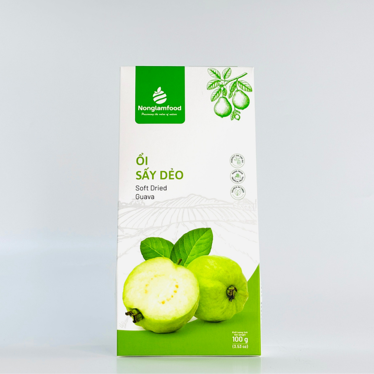 Ổi sấy dẻo Nonglamfood - Hộp 100g