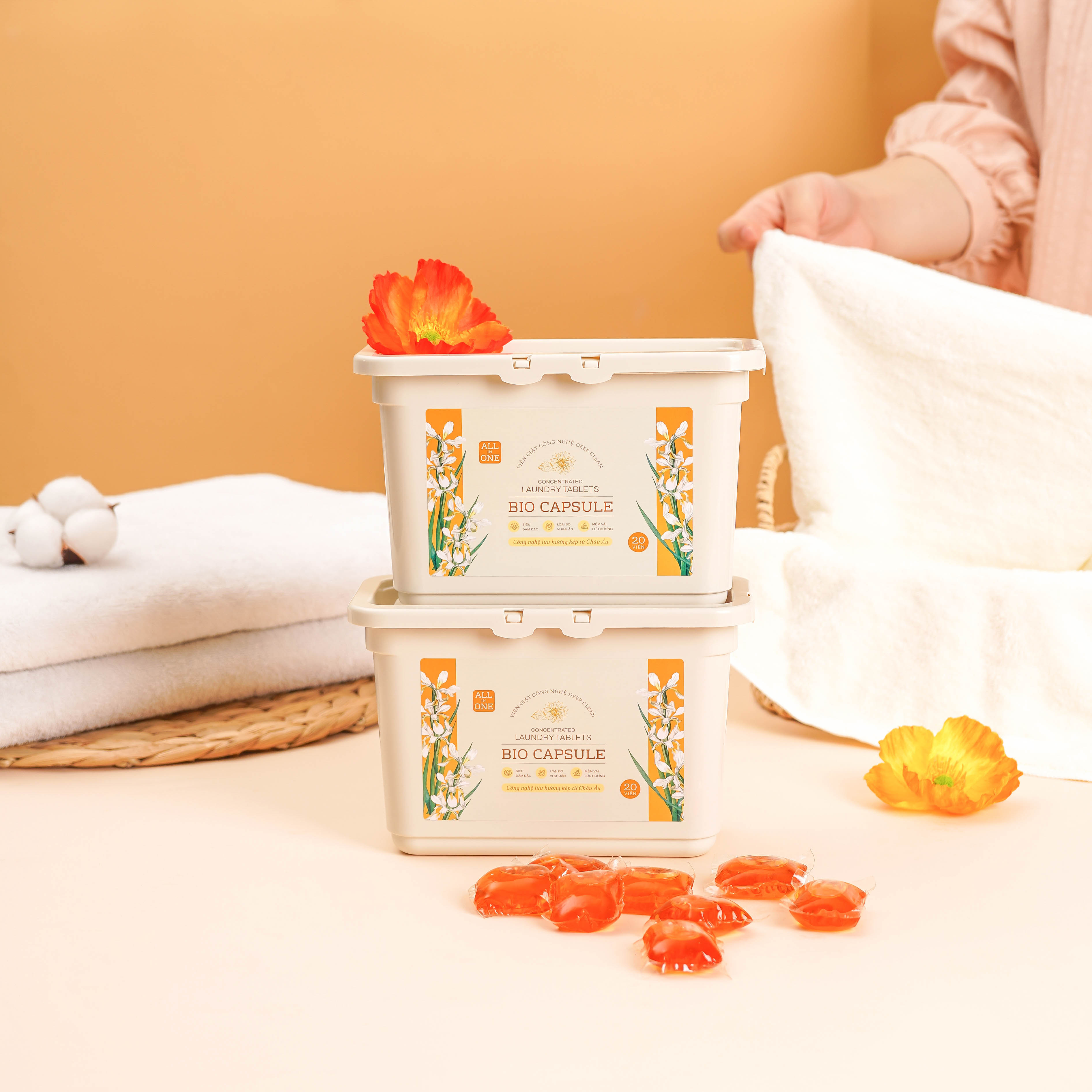 Hộp 20 viên giặt xả BioCapsule Đơn