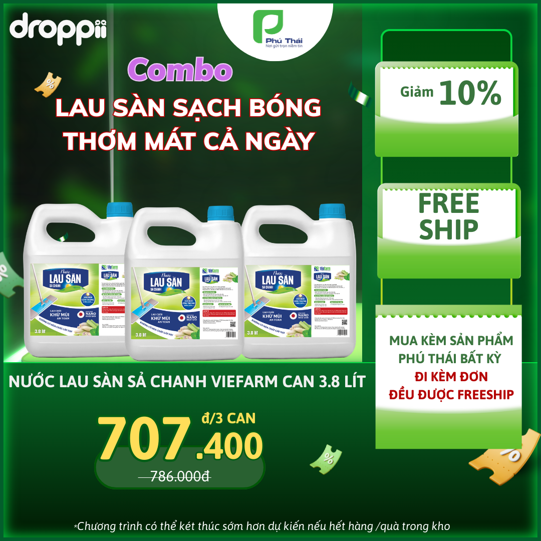Nước lau sàn sả chanh VIEFARM 3,8 lít
