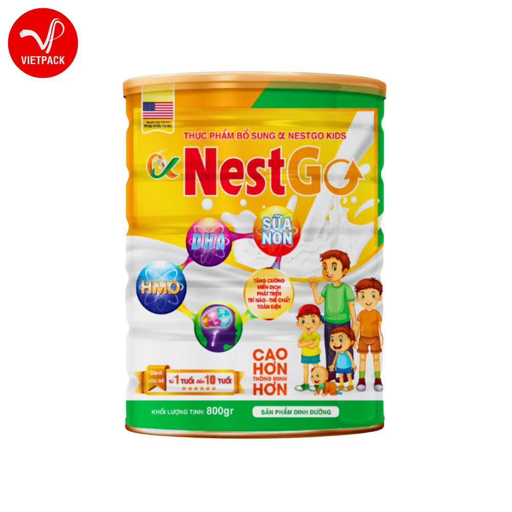 Sữa non Alpha Nest Go Kids hỗ trợ phát triển toàn diện cho trẻ từ 1-10 tuổi (Lon 800g)