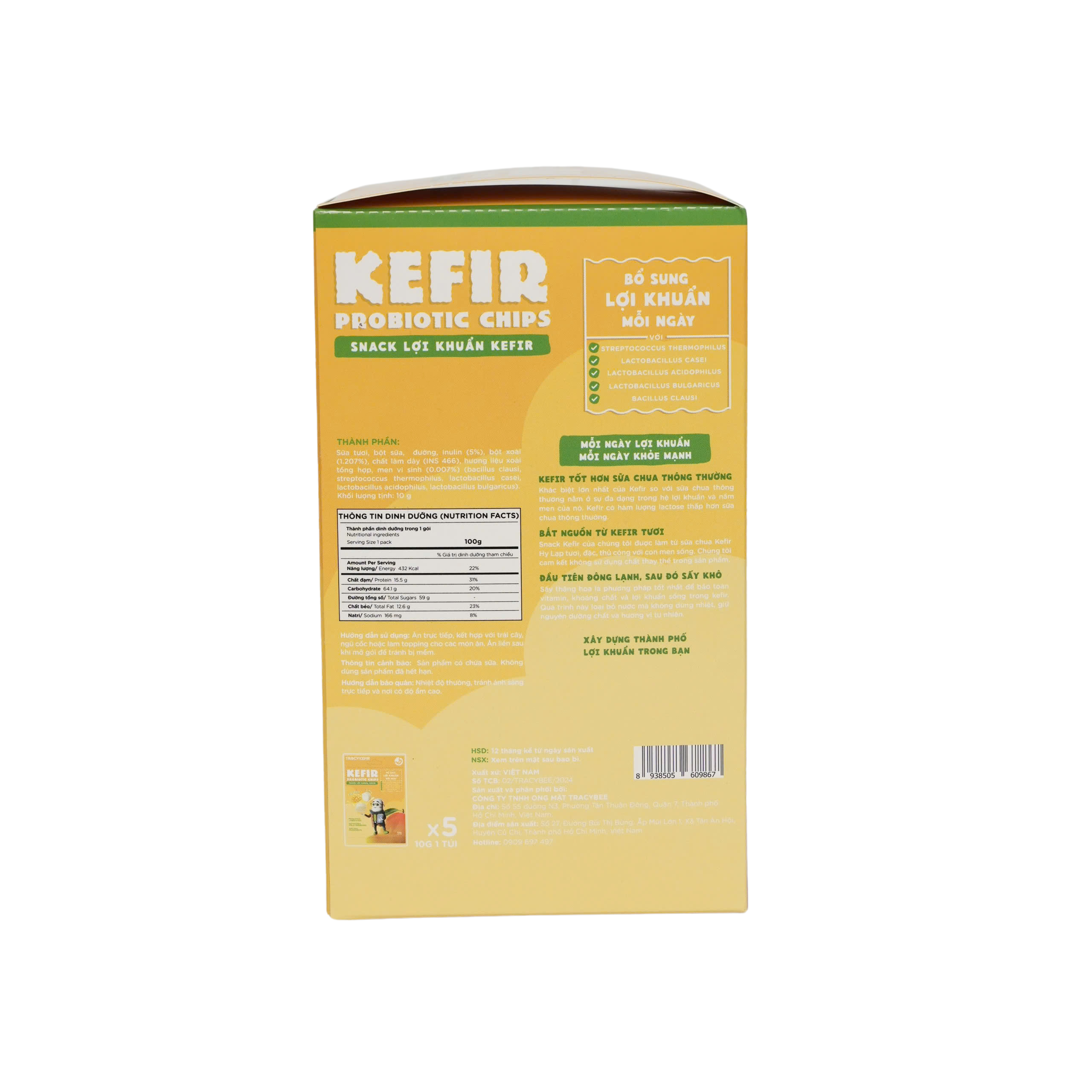 Hộp Snack Lợi Khuẩn Kefir Vị Xoài (5 gói)