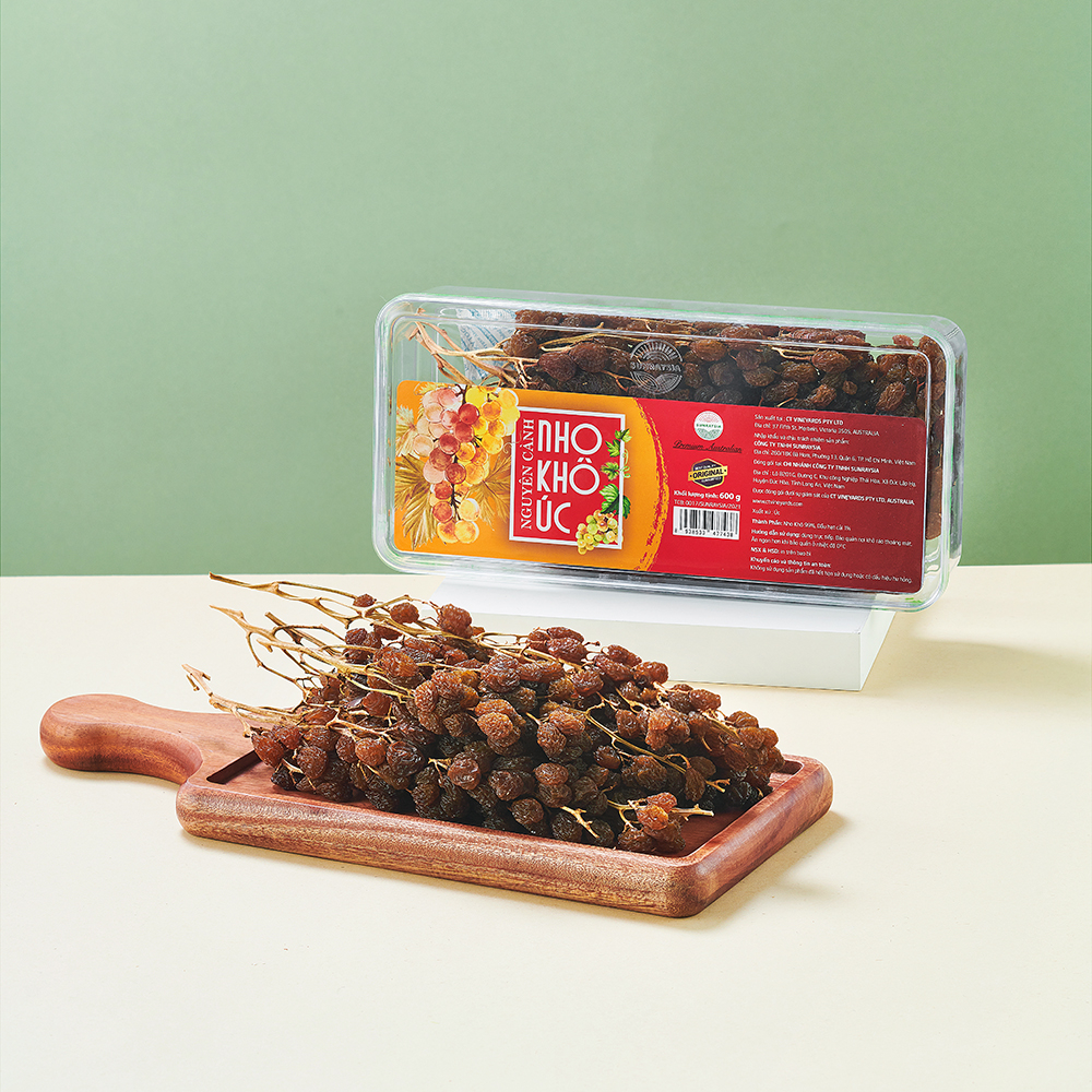 Nho khô nguyên cành nhập khẩu Úc (600g) - Phân phối chính hãng