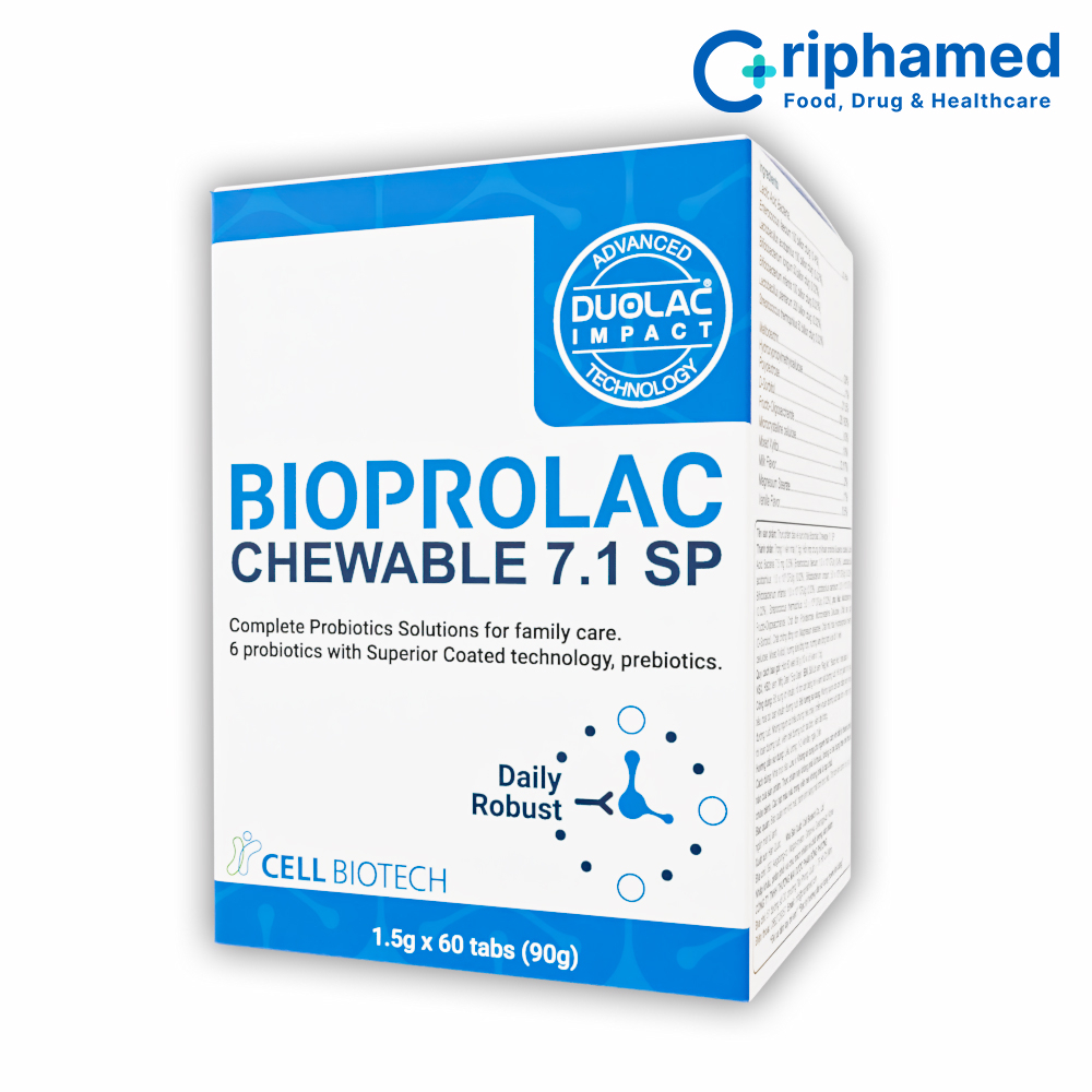 Viên nhai bổ sung lợi khuẩn Bioprolac chewable 7.1 SP (Hộp 60 viên)
