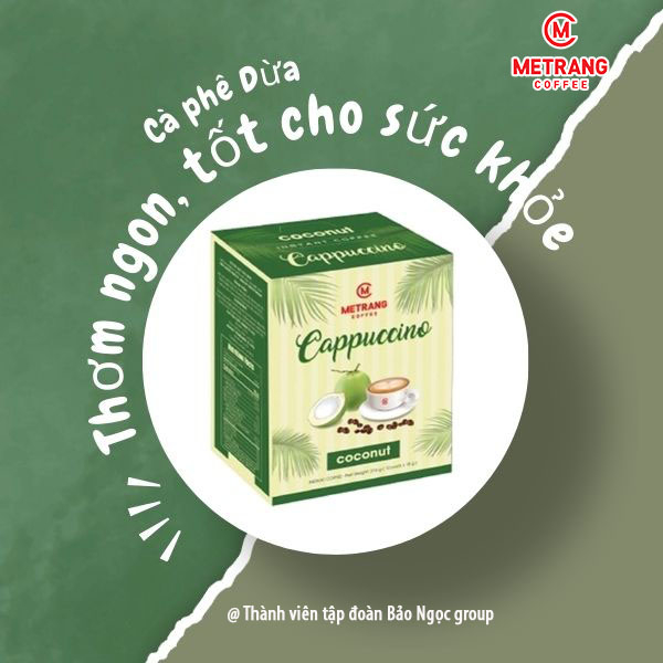 Cà Phê Cappuccino Dừa Hòa Tan – Hương Dừa Béo Ngậy, Thơm Ngon Chuẩn Gu (Hộp 18g*12 gói)