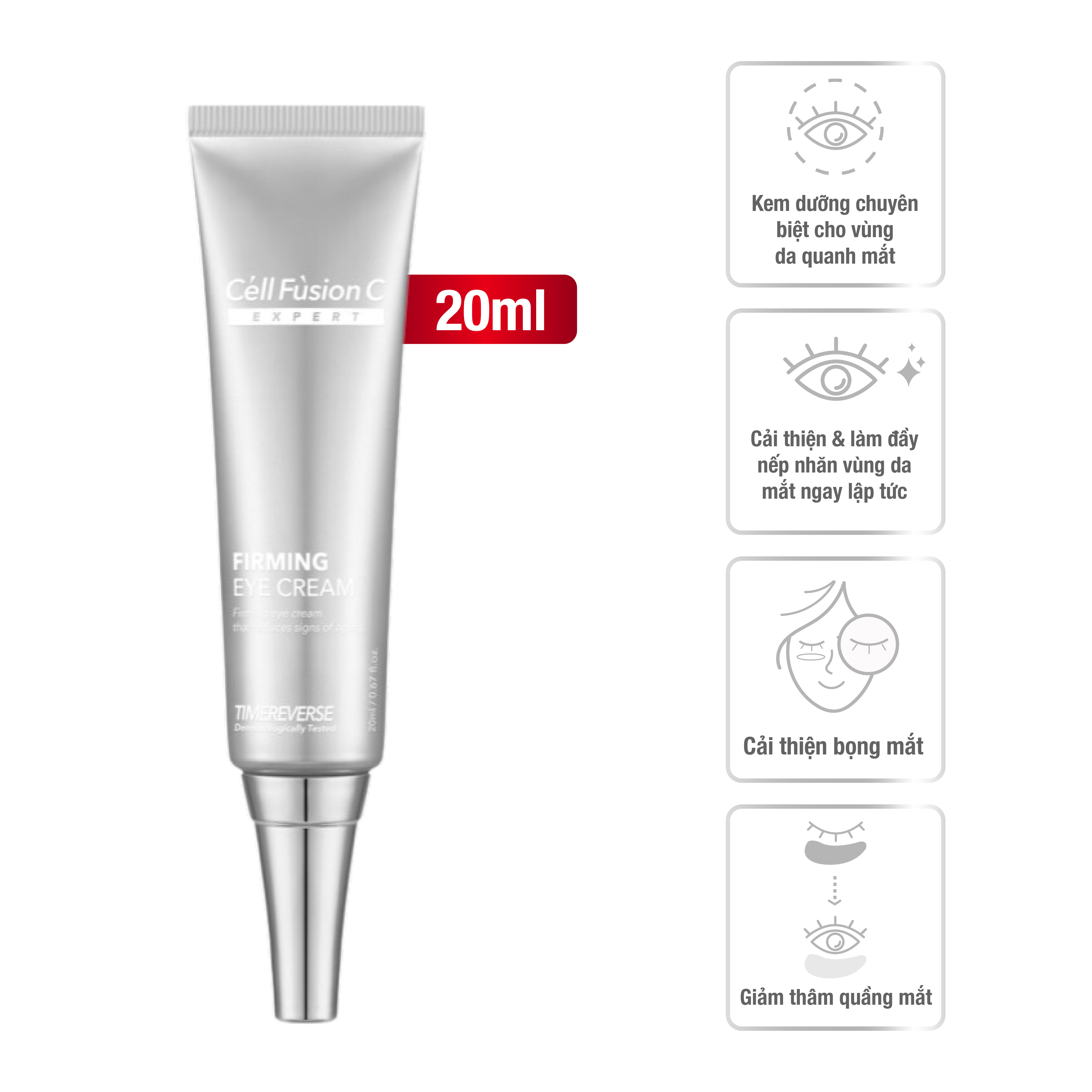 Kem dưỡng vùng mắt giúp săn chắc da, ngăn ngừa lão hóa 20ml - Cell Fusion C Expert Time Reverse Firming Eye Cream