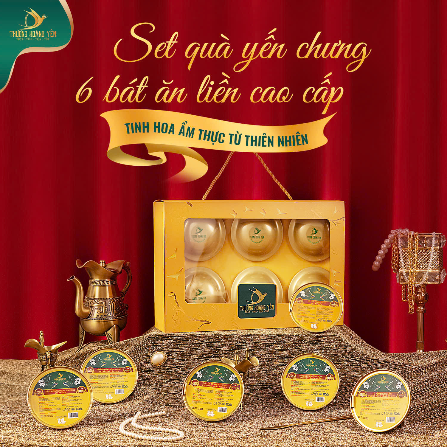 SET 6 Yến chưng Ăn liền mix vị Đặc biệt - THƯỢNG HOÀNG YẾN 140gr - Phân phối chính hãng