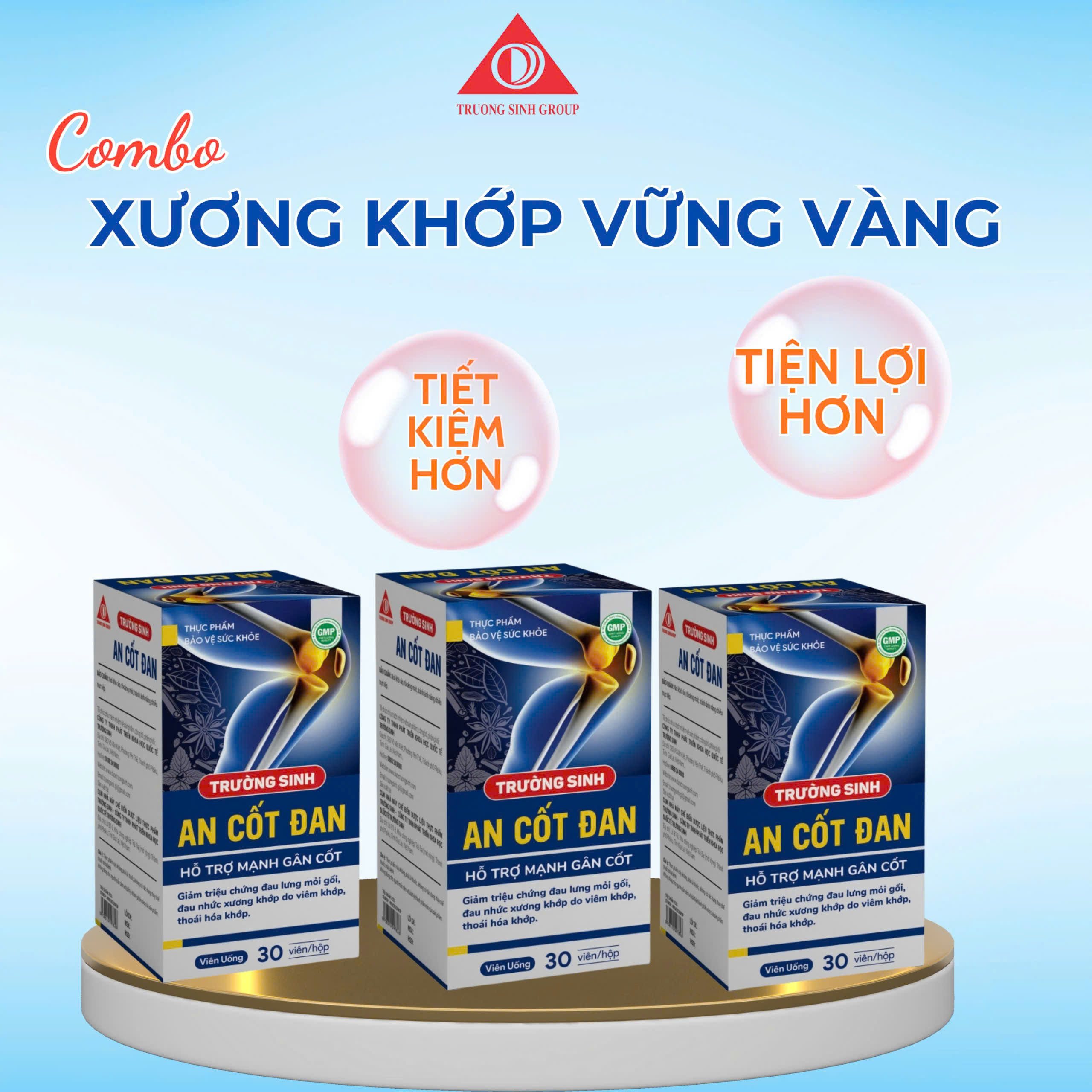Combo 3 hộp trường sinh an cốt đan